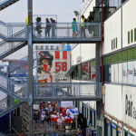 Big Poster Rider Marco Simoncelli in the Misano Circuit. Photo By Foto ReD Photographic Agency